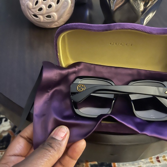 Gucci Womens 54mm brand new black frame square - Picture 6 of 7